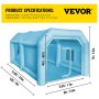 VEVOR Inflatable Tent, 13 x 8 x 7 ft Inflatable Spray Booth Custom Tent, Inflatable Paint Booth Tent Car Paint Booth Workstation 210D Oxford Fabric With 2 Blowers