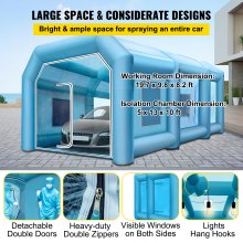 VEVOR 26x13x10Ft Inflatable Spray Booth Custom Tent Car Paint Booth Inflatable