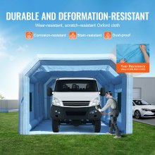 VEVOR Inflatable Paint Booth, 32.8 x 21 x 14.8 ft Inflatable Spray Booth, with 1100W+750W Powerful Blowers and Air Filter System, Portable Car Paint Booth for Large Truck, Large Van, Large Machinery