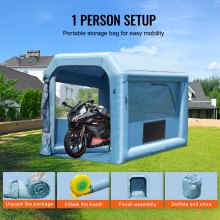 VEVOR Inflatable Paint Booth, 9.8 x 8.2 x 8.2 ft Inflatable Spray Booth, with 550W Powerful Blower and Air Filter System, Portable Car Paint Booth for Motorcycle, Bicycle, Small Furniture Painting
