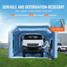 VEVOR Inflatable Paint Booth, 29.5 x 15.7 x 11.8 ft Inflatable Spray Booth, with 950W+750W Powerful Blowers and Air Filter System, Portable Car Paint Booth for Large Truck, Large Van, Large Machinery