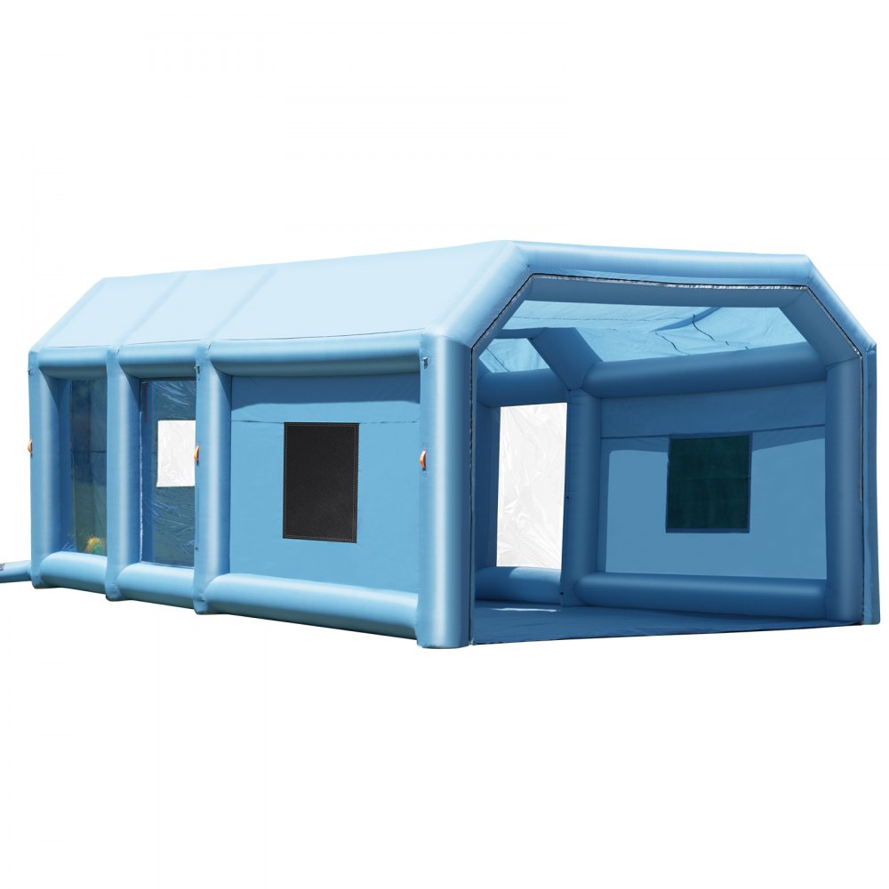 VEVOR Inflatable Paint Booth, 29.5 x 15.7 x 11.8 ft Inflatable Spray Booth, with 950W+750W Powerful Blowers and Air Filter System, Portable Car Paint Booth for Large Truck, Large Van, Large Machinery