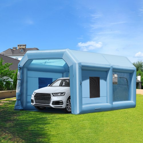 VEVOR Inflatable Paint Booth 26x15x11ft Car Paint Tent Air Filter System For Car Parking Tent Workstation Motorcycle Garage