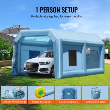 VEVOR Inflatable Paint Booth, 21 x 13.5 x 9.8 ft Inflatable Spray Booth, with 1100W Powerful Blower and Air Filter System, Large Furniture Painting, Portable Car Paint Booth for Medium-Sized Vehicles