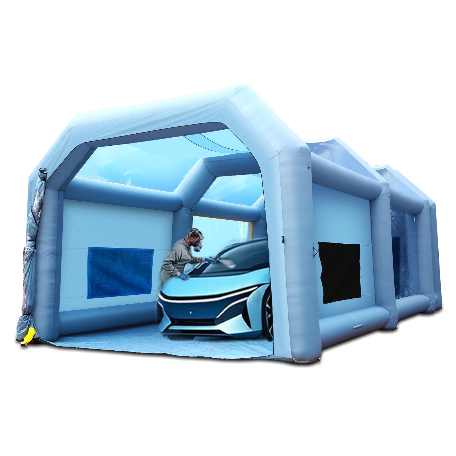VEVOR Inflatable Spray Booth Car Paint Tent 33x20x13ft Filter System 2 Blowers