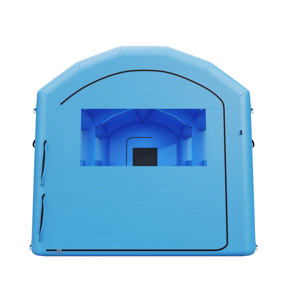 VEVOR Inflatable Paint Booth, 20 x 10 x 8 ft, Portable Spray Booth with 480W+750W Blowers, Large Filter Cotton, Changing Area, Arched Roof Painting Tent for Bike, Motorcycle, and Furniture, Blue