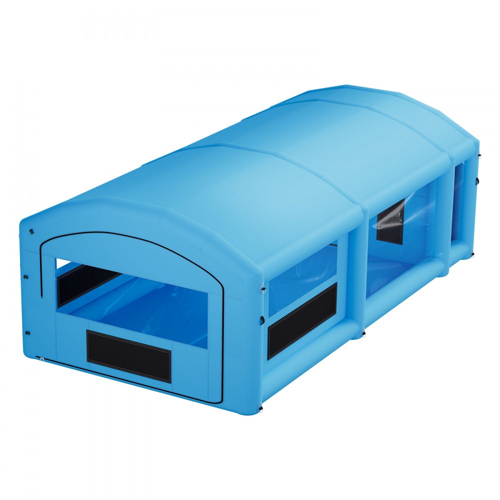 VEVOR Inflatable Paint Booth, 8.5 x 4.5 x 3 m, Portable Spray Booth with 750W+950W Blowers, Large Filter Cotton, Changing Area, Arched Roof Painting Tent for Mid-Size Pickup, Large Furniture, Blue