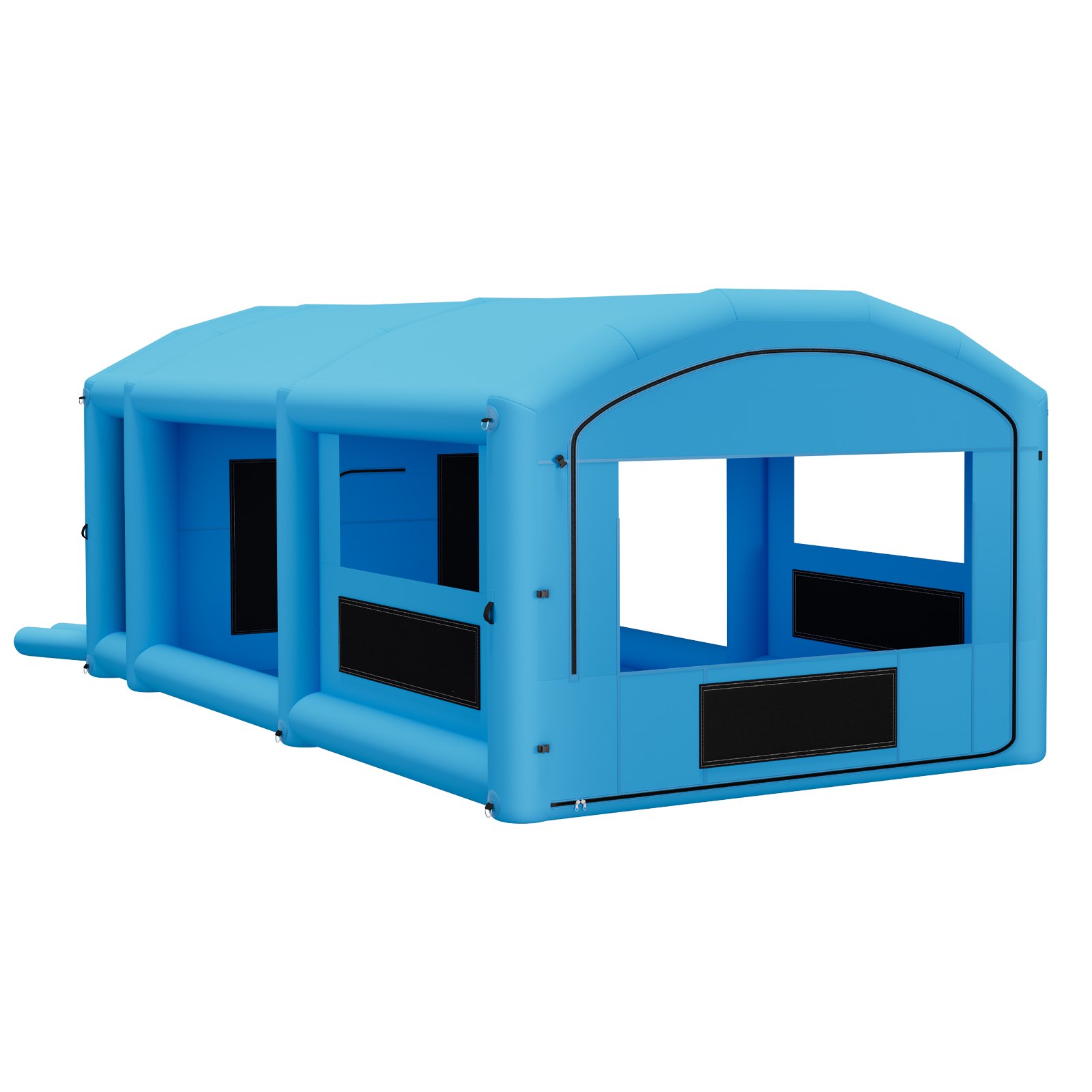 VEVOR Inflatable Paint Booth, 30 x 16 x 12 ft, Portable Spray Booth with 750W+950W Blowers, Large Filter Cotton, Changing Area, Arched Roof Painting Tent for Full-Size Pickup, Small Speedboat, Blue