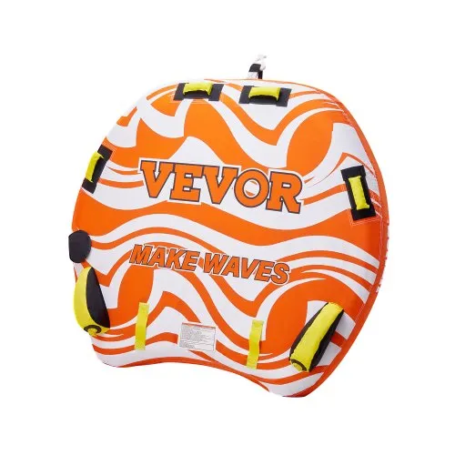 VEVOR Towable Tubes for Boating, 1-2 Riders Inflatable Towable Tube for Boat to Pull, 340lbs Capacity Boat Tubes and Towables for Water Sports - with Fins, Double-Stitched Nylon Cover & Padded Handles