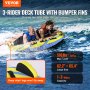 VEVOR Towable Tube for Boating, 1-3 Riders Inflatable Towable Tube with Bumper Fins, 510 lbs Water Sport Towable Tubes for Boats to Pull, Full Nylon Cover, EVA Grab Handles and Speed Safety Valve