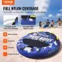 VEVOR Towable Tube for Boating, 1-2 Riders Inflatable Boat Tubes and Towables, 340 lbs, 51.8" Round Water Sport Towable Tube for Boat to Pull, Full Nylon Cover, EVA Grab Handles and Speed Safety Valve