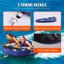 VEVOR Towable Tube for Boating, 1-2 Riders Inflatable Boat Tubes and Towables, 340 lbs, 51.8" Round Water Sport Towable Tube for Boat to Pull, Full Nylon Cover, EVA Grab Handles and Speed Safety Valve