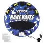 VEVOR Towable Tube for Boating, 1-2 Riders Inflatable Boat Tubes and Towables, 340 lbs, 51.8" Round Water Sport Towable Tube for Boat to Pull, Full Nylon Cover, EVA Grab Handles and Speed Safety Valve