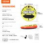 VEVOR Towable Tube for Boating, 1-3 Riders Inflatable Boat Tubes and Towables, 510 lbs, 63" Round Water Sport Towable Tubes for Boats to Pull, Full Nylon Cover, EVA Grab Handles and Speed Safety Valve