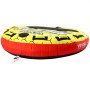 VEVOR Towable Tube for Boating, 1-3 Riders Inflatable Boat Tubes and Towables, 510 lbs, 63" Round Water Sport Towable Tubes for Boats to Pull, Full Nylon Cover, EVA Grab Handles and Speed Safety Valve