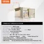VEVOR Through The Wall Drop Box, Heavy Duty Steel Through the Wall Mailbox with 2.8-7.9" 13" Combination Lock, 12.5x6.3x16.9" Mail Drop Box, Beige