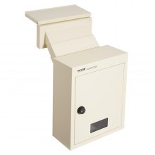 VEVOR Through The Wall Drop Box, Heavy Duty Steel Through the Wall Mailbox with 2.8-7.9" 13" Combination Lock, 12.5x6.3x16.9" Mail Drop Box, Beige