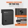 VEVOR Through The Door Key Drop Box 12x6x16" Mailbox with 1.8"12" Key Lock Black