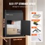 VEVOR Through The Door Key Drop Box 30.5x15.2x40.6 cm Mailbox with 4.6cm 30.5cm Key Lock Black