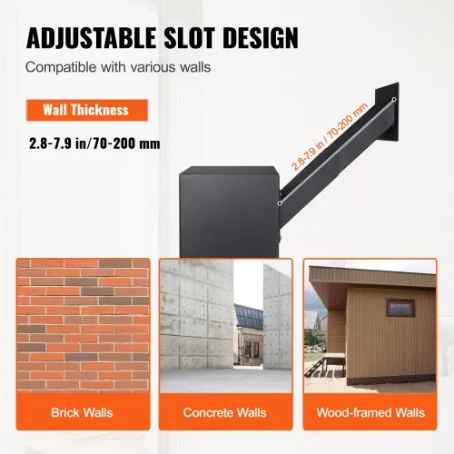 VEVOR Through The Wall Mail Drop Box With Combination Lock - Secure Package Delivery