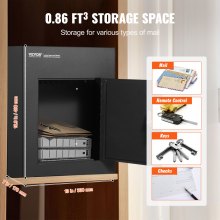 VEVOR Through The Wall Drop Box 13x7x17" Mailbox with Combination Lock Black