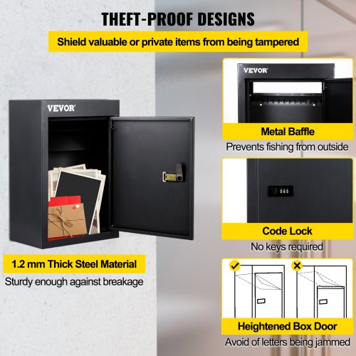 Plugsharge Through-The-Door Mail Drop Box - 1.5mm Steel Locking Deposit Box, White - View #10