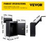 Vevor Through-the-wall Mailbox Letter Drop Box Adjustable Chute Rainproof Black