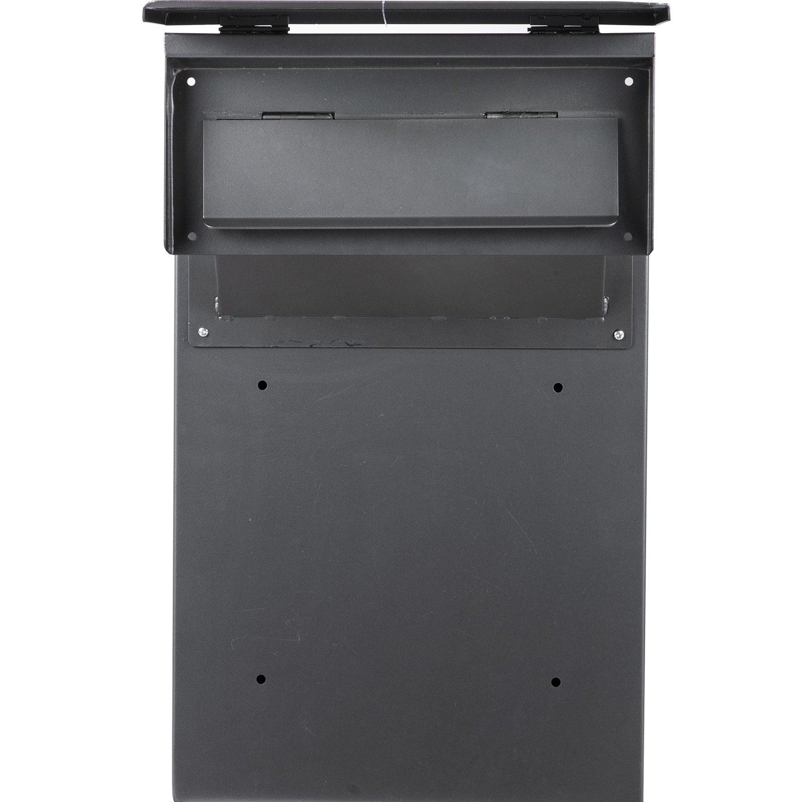 black VEVOR drop box with secure mail slot and mounting holes.