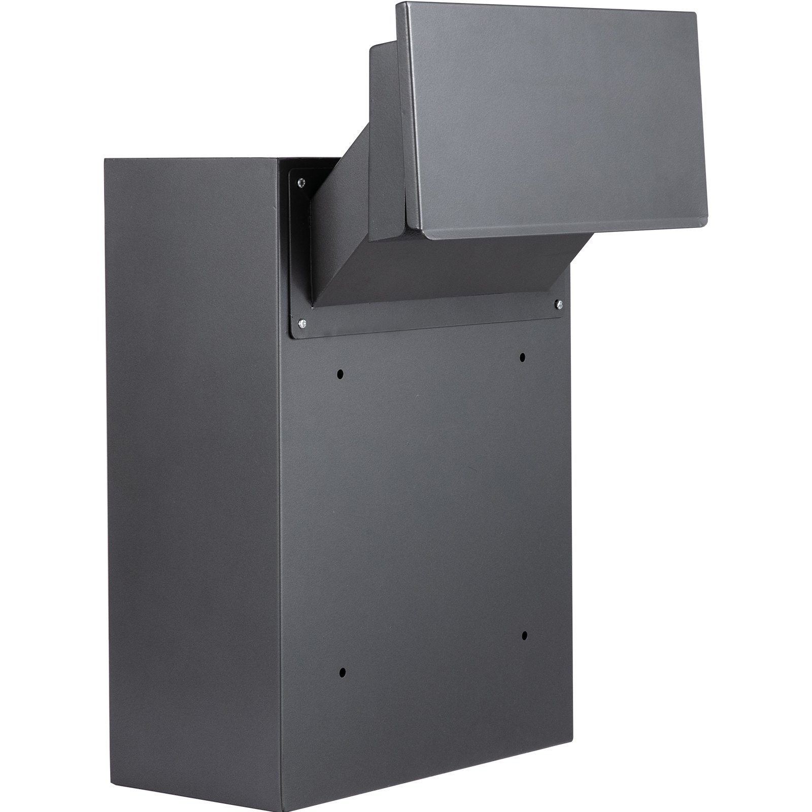black VEVOR drop box with angled mail slot and wall-mountable design.