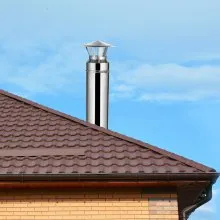 Through Wall Kit 6 Inch Chimney Pipe with Rain Cap for 5 to 30 Degree Roof