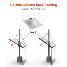6 Inch Chimney Wall Kit with Rain Cap Flashing for 30 to 45 Degree Roof Pitch