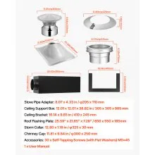 6 Inch Chimney Wall Kit with Rain Cap Flashing for 30 to 45 Degree Roof Pitch