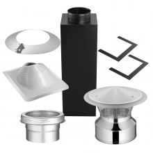6 Inch Chimney Wall Kit with Rain Cap Flashing for 30 to 45 Degree Roof Pitch