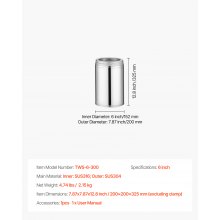 6 x 12 Inch Insulated Chimney Pipe Double Wall Stainless Steel Stove Pipe