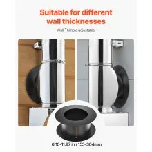 External Chimney Kit 6 Inch with Rain Cap Adjustable Bracket Roof Mount