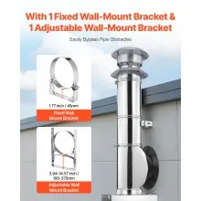 External Chimney Kit 6 Inch External with Windproof Cap Wall Bracket Roof