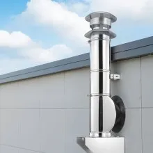 External Chimney Kit 6 Inch External with Windproof Cap Wall Bracket Roof