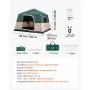 VEVOR Camping Tent, 6 Person Inflatable Cabin Tent with Rechargeable Pump, TPU Air Tube & 4 Large Mesh Windows, Portable Easy Setup Waterproof with Carry Bag for Family Outdoor Camping & Hiking, Green