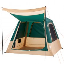 VEVOR Camping Tent, 4 Person Inflatable Cabin Tent with Rechargeable Pump, TPU Air Tube & 5 Large Mesh Windows, Portable Easy Setup Waterproof with Carry Bag for Family Outdoor Camping & Hiking, Green