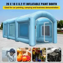 VEVOR Inflatable Paint Booth, 20x10x 8 ft Spray Paint Booth, High Powerful 750W+350W Blowers Inflatable Spray Booth with Air Filter System Portable Car Paint Booth for Car Parking Tent Workstation