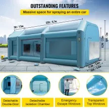 VEVOR Portable Inflatable Paint Booth, 28x15x10ft Inflatable Spray Booth, Car Paint Tent w/Air Filter System & 2 Blowers, Upgraded Blow Up Spray Booth Tent, Auto Paint Workstation, Car Parking Garage