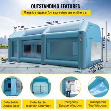 VEVOR Portable Inflatable Paint Booth, 28x15x10ft Inflatable Spray Booth, Car Paint Tent w/ Air Filter System & 2 Blowers, Upgraded Blow Up Spray Booth Tent, Auto Paint Workstation, Car Parking Garage