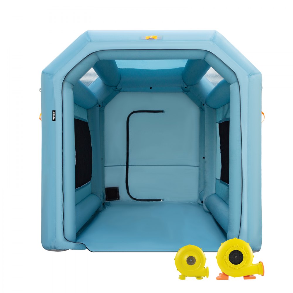 VEVOR Cabina de pintura inflable portátil, cabina de pulverización inflable de 13 x 8 x 8 pies, tienda de campaña de pintura para coche con sistema de filtro de aire y 2 sopladores, tienda de campaña mejorada para cabina de pulverización, estación de trabajo de pintura automática, garaje para motocicletas