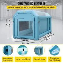VEVOR Portable Inflatable Paint Booth, 13 x 8 x 8ft Inflatable Spray Booth, Car Paint Tent w/Air Filter System & 2 Blowers, Upgraded Blow Up Spray Booth Tent, Auto Paint Workstation Motorcycle Garage