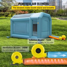 VEVOR Portable Inflatable Paint Booth, 13 x 8 x 8ft Inflatable Spray Booth, Car Paint Tent w/Air Filter System & 2 Blowers, Upgraded Blow Up Spray Booth Tent, Auto Paint Workstation Motorcycle Garage
