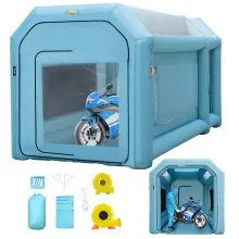 VEVOR Portable Inflatable Paint Booth, 13 x 8 x 8ft Inflatable Spray Booth, Car Paint Tent w/ Air Filter System & 2 Blowers, Upgraded Blow Up Spray Booth Tent, Auto Paint Workstation Motorcycle Garage