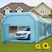 VEVOR Portable Inflatable Paint Booth, 26x13x10ft Inflatable Spray Booth, Car Paint Tent w/Air Filter System & 2 Blowers, Upgraded Blow Up Spray Booth Tent, Auto Paint Workstation, Car Parking Garage