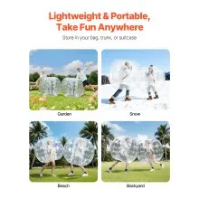 VEVOR Inflatable Bumper Ball 1-Pack, 5FT/1.5M Body Sumo Zorb Balls for Teen & Adult, 0.8mm Thick PVC Human Hamster Bubble Balls for Outdoor Team Gaming Play, Bumper Bopper Toys for Garden, Yard, Park