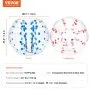 VEVOR inflatable bumper balls, transparent with red and blue dots, 47.2 in height, 59.1 in diameter.