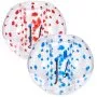 clear inflatable bumper balls with red and blue dots for outdoor fun - VEVOR inflatable bumper balls.